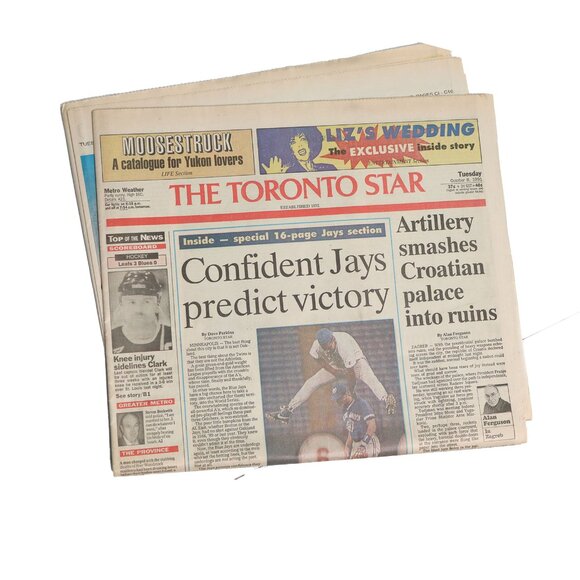 Vintage 1991 Toronto Star Newspaper Blue Jays Baseball Sports 90s Collectable - Picture 1 of 5